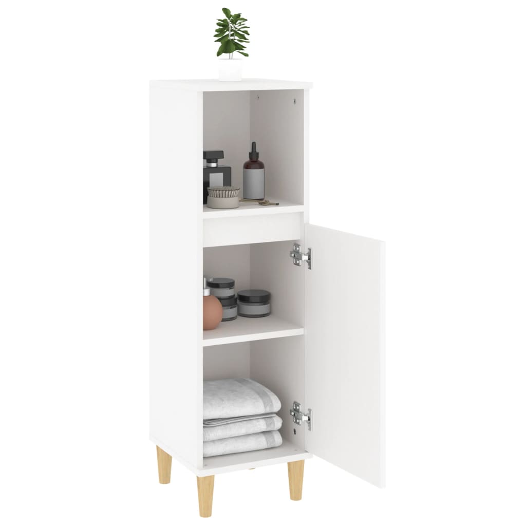 vidaXL Dulap de baie, alb, 30x30x100 cm, lemn prelucrat