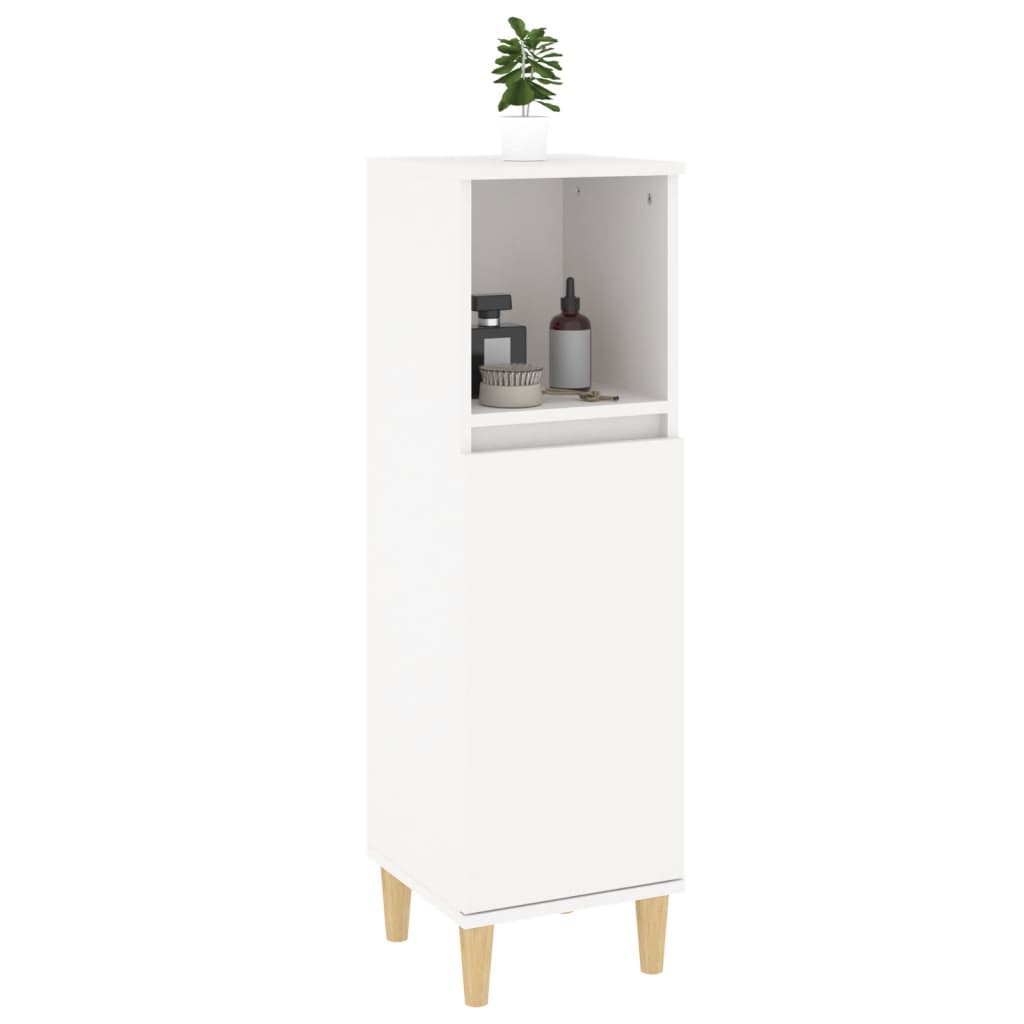 vidaXL Dulap de baie, alb, 30x30x100 cm, lemn prelucrat
