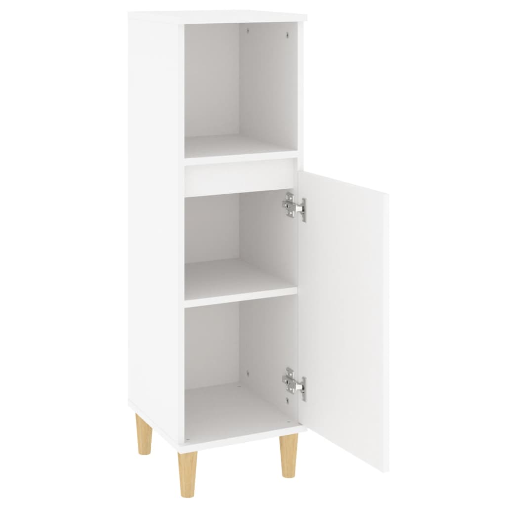 vidaXL Dulap de baie, alb, 30x30x100 cm, lemn prelucrat