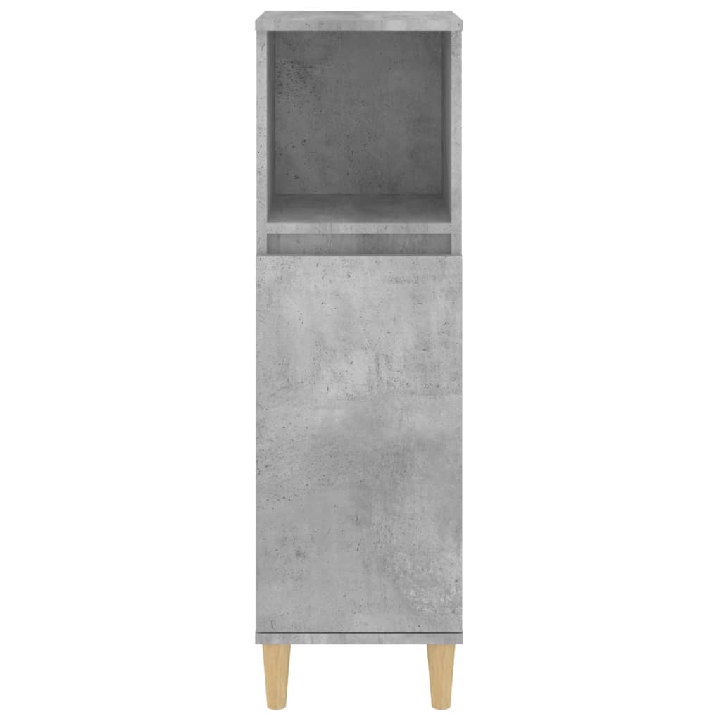 vidaXL Dulap de baie, gri beton, 30x30x100 cm, lemn prelucrat