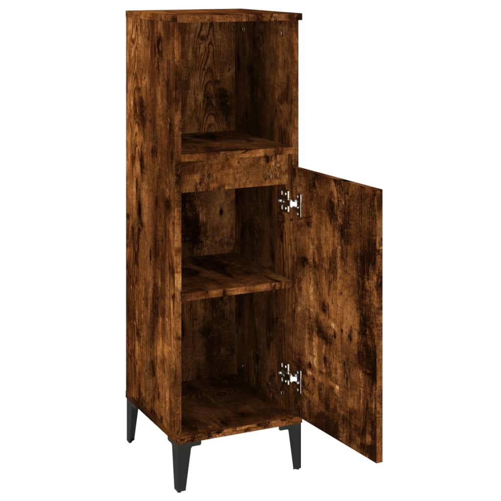 vidaXL Dulap de baie, stejar afumat, 30x30x100 cm, lemn prelucrat vidaXL Dulap de baie, stejar afumat, 30x30x100 cm, lemn prelucrat