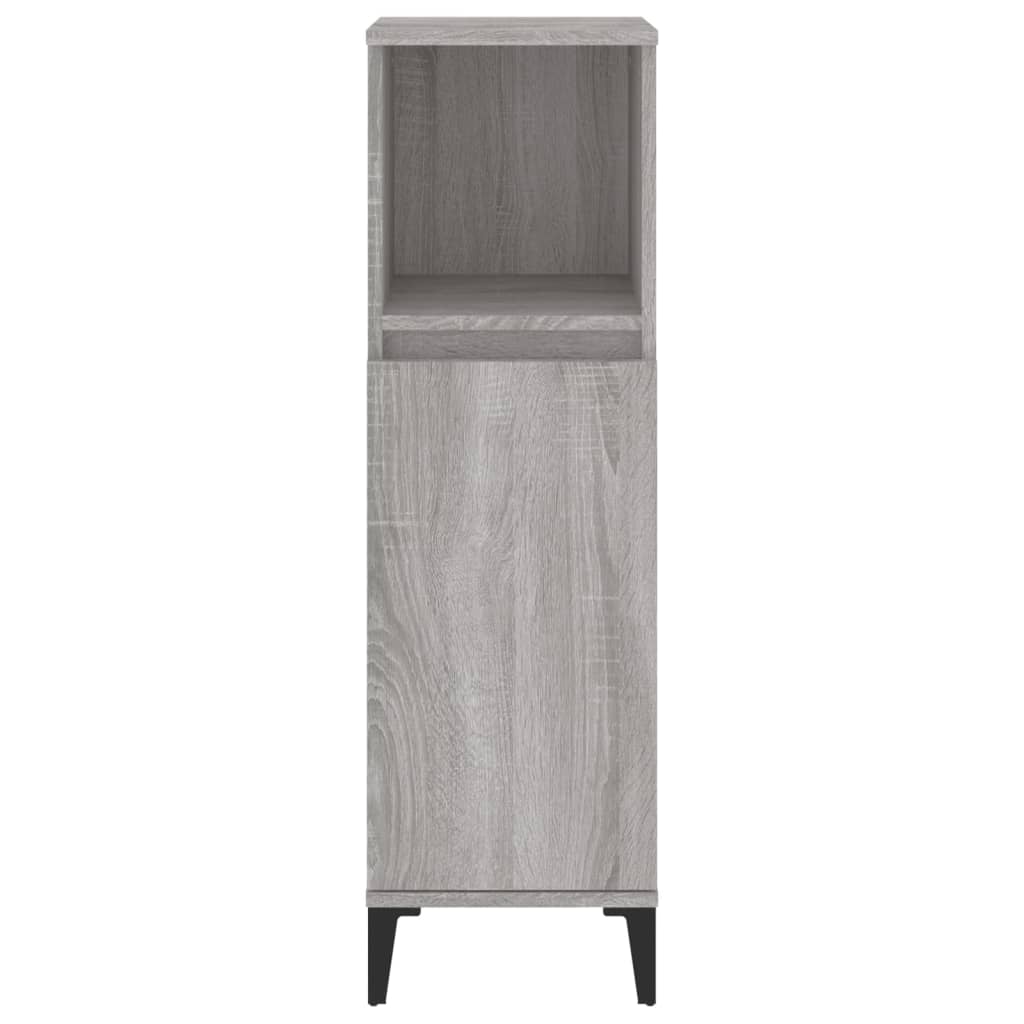 vidaXL Dulap de baie, gri sonoma, 30x30x100 cm, lemn prelucrat