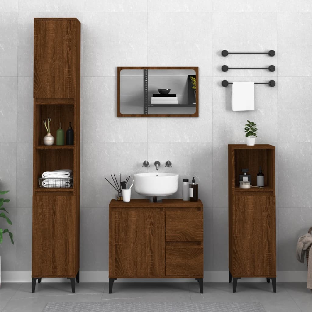 vidaXL Dulap de baie, stejar maro, 30x30x100 cm, lemn prelucrat vidaXL Dulap de baie, stejar maro, 30x30x100 cm, lemn prelucrat