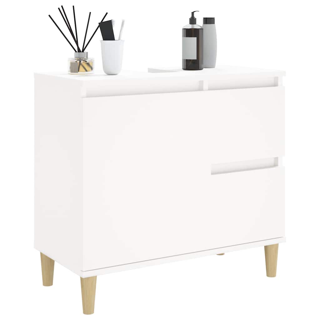 vidaXL Dulap de baie, alb, 65x33x60 cm, lemn prelucrat