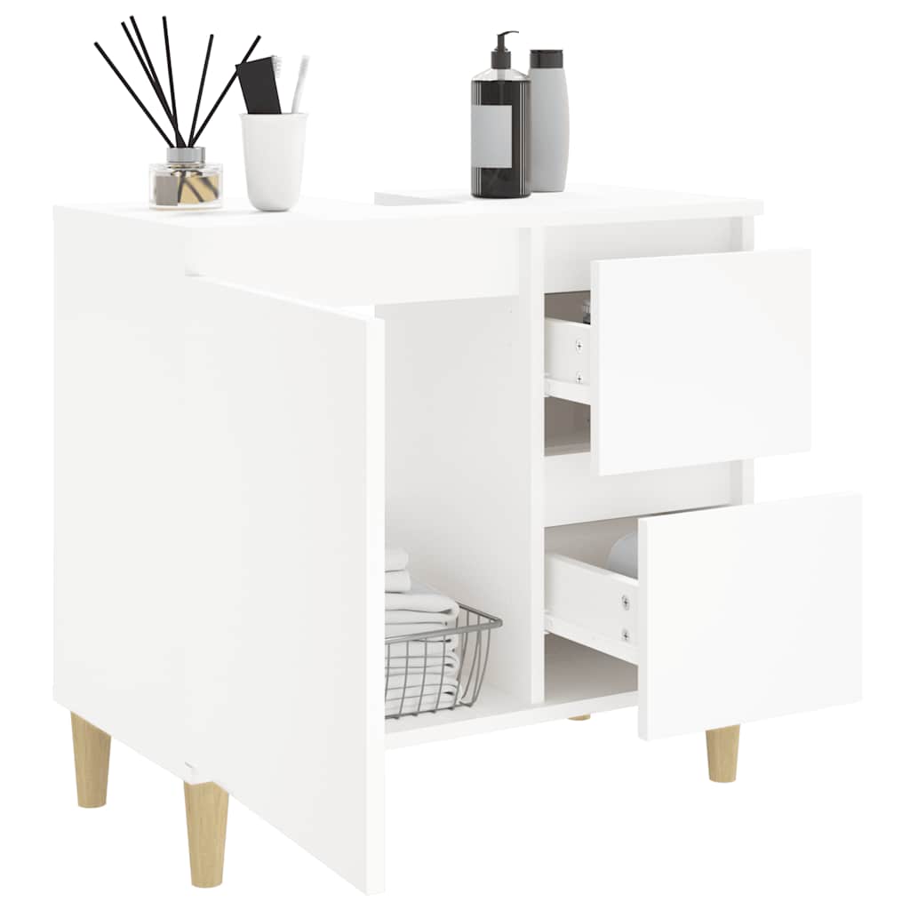 vidaXL Dulap de baie, alb, 65x33x60 cm, lemn prelucrat