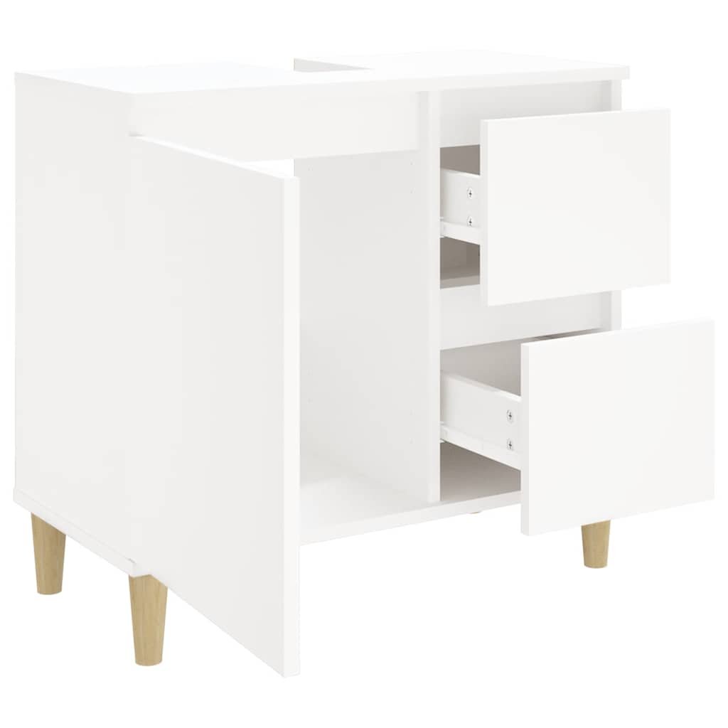 vidaXL Dulap de baie, alb, 65x33x60 cm, lemn prelucrat