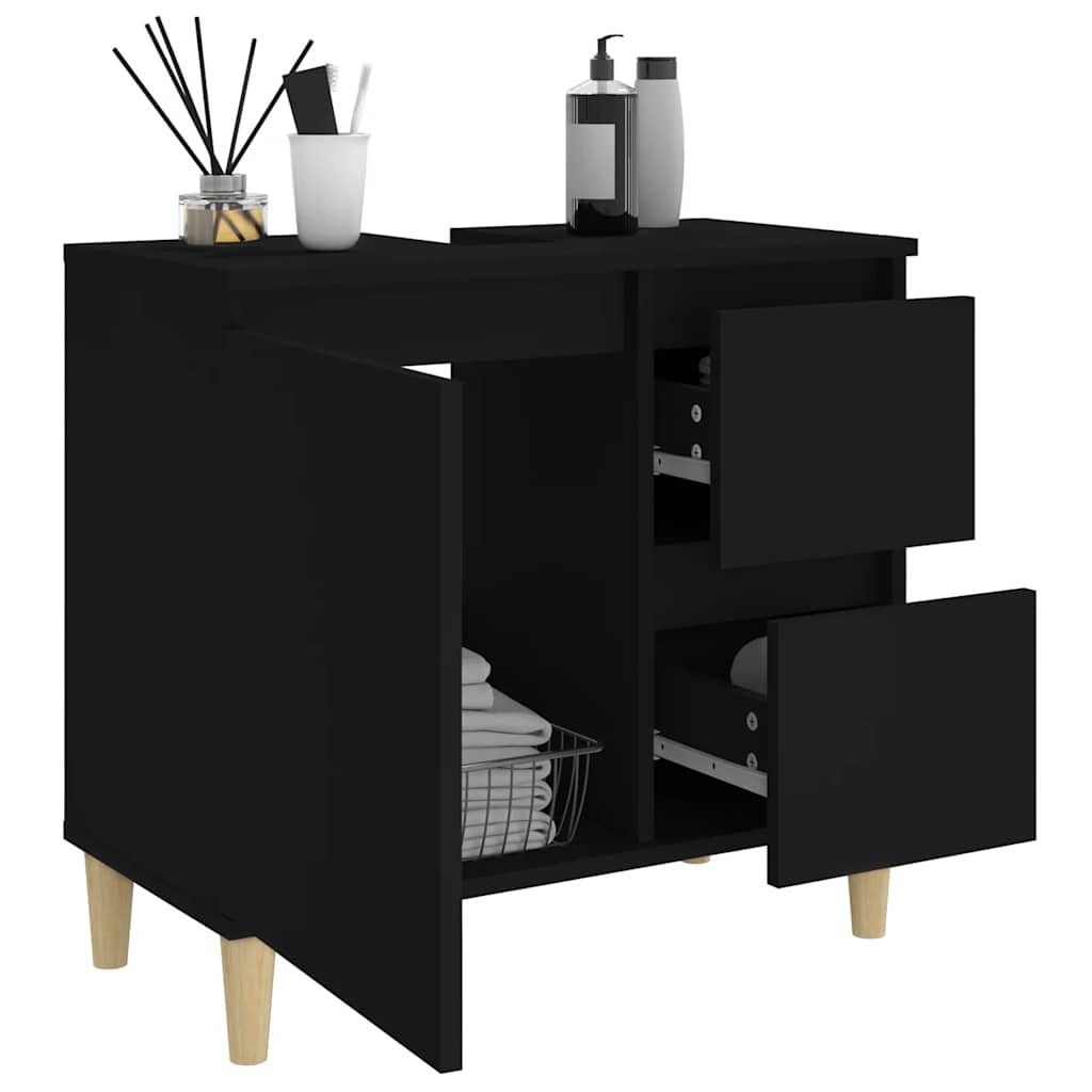 vidaXL Dulap de baie, negru, 65x33x60 cm, lemn prelucrat vidaXL Dulap de baie, negru, 65x33x60 cm, lemn prelucrat
