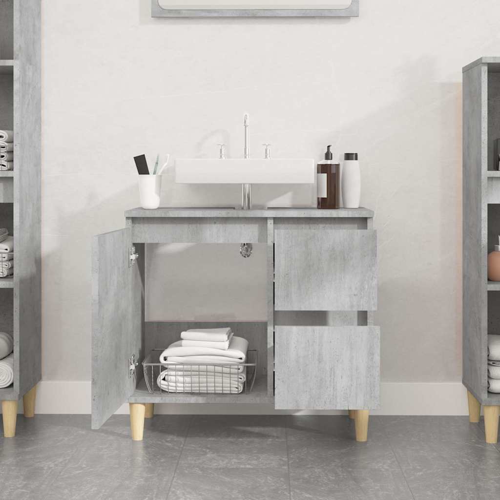 vidaXL Dulap de baie, gri beton, 65x33x60 cm, lemn prelucrat