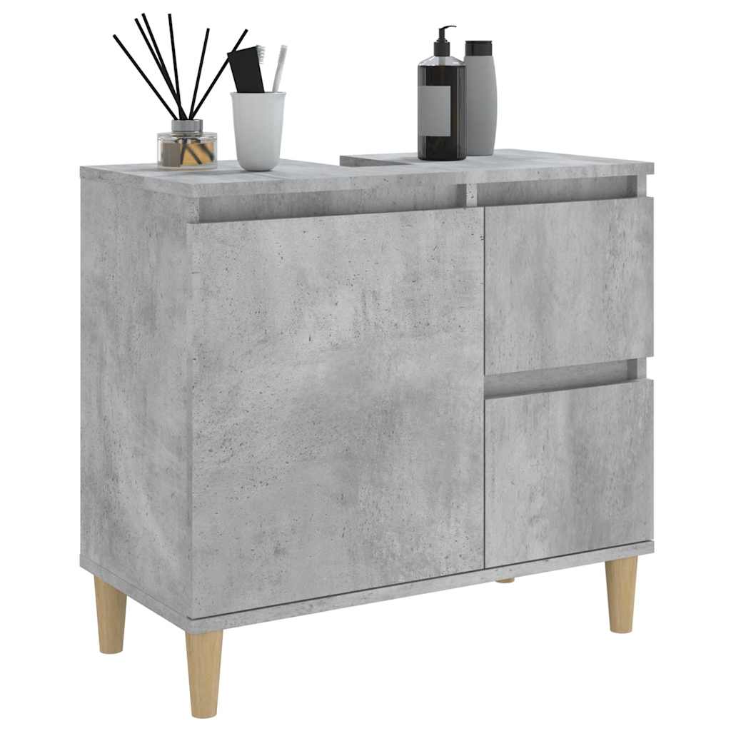 vidaXL Dulap de baie, gri beton, 65x33x60 cm, lemn prelucrat