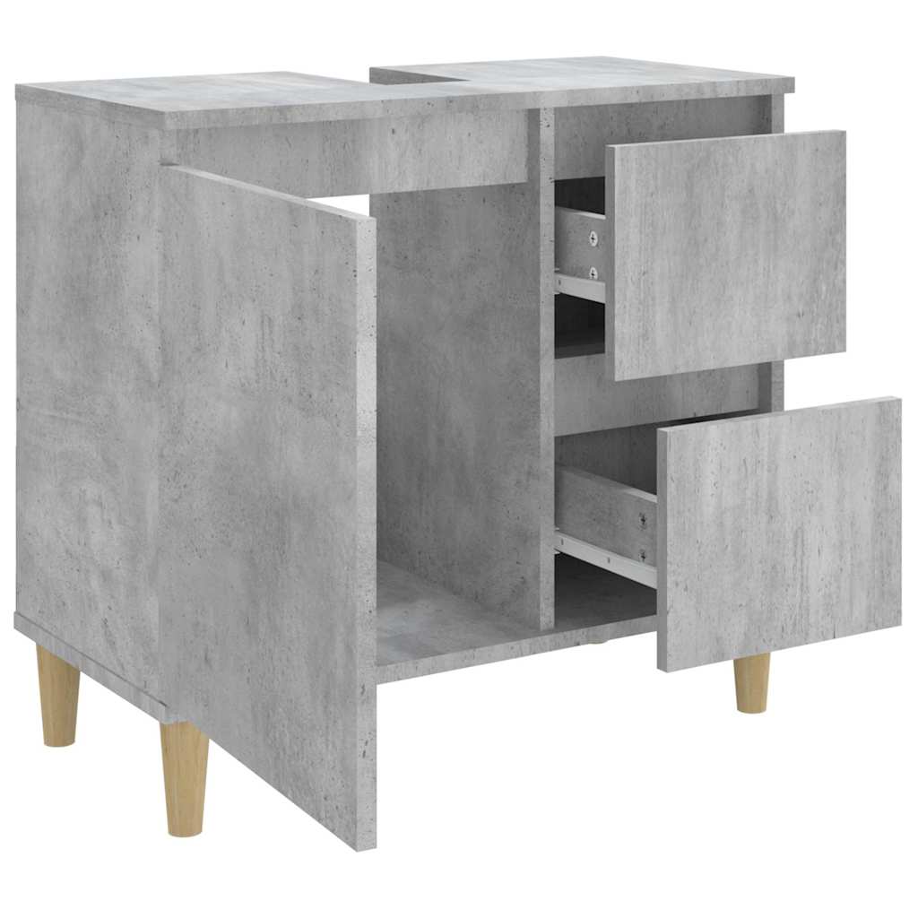 vidaXL Dulap de baie, gri beton, 65x33x60 cm, lemn prelucrat