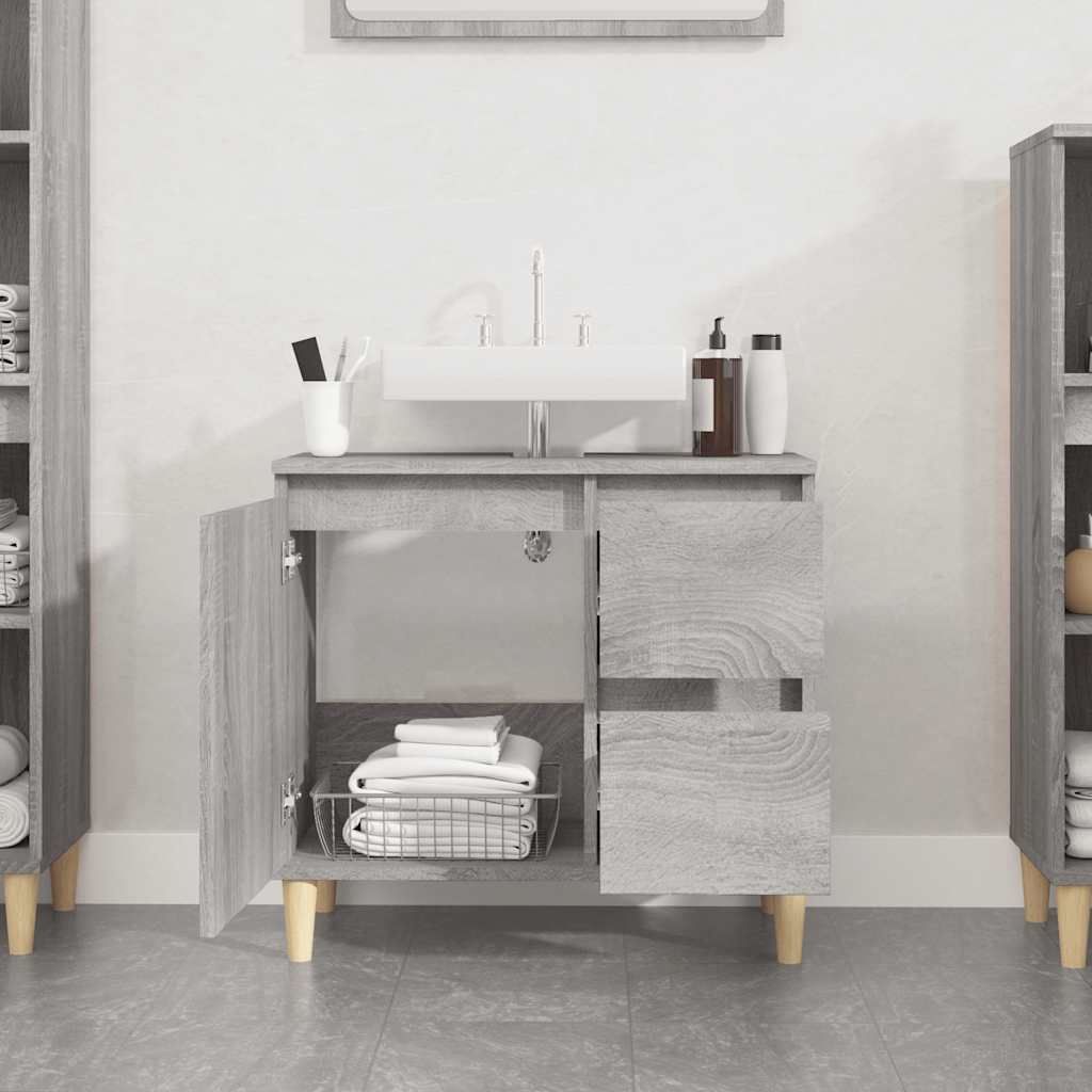 vidaXL Dulap de baie, gri sonoma, 65x33x60 cm, lemn prelucrat vidaXL Dulap de baie, gri sonoma, 65x33x60 cm, lemn prelucrat