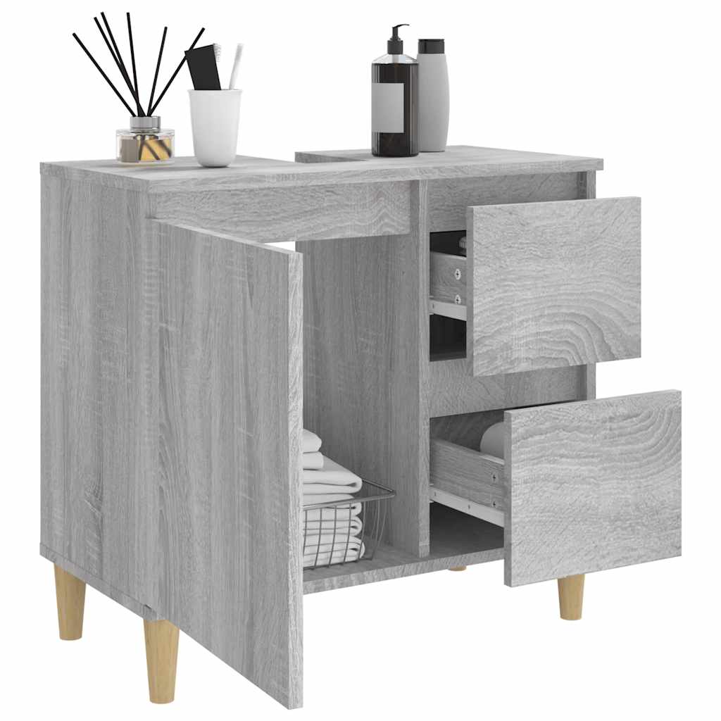 vidaXL Dulap de baie, gri sonoma, 65x33x60 cm, lemn prelucrat vidaXL Dulap de baie, gri sonoma, 65x33x60 cm, lemn prelucrat