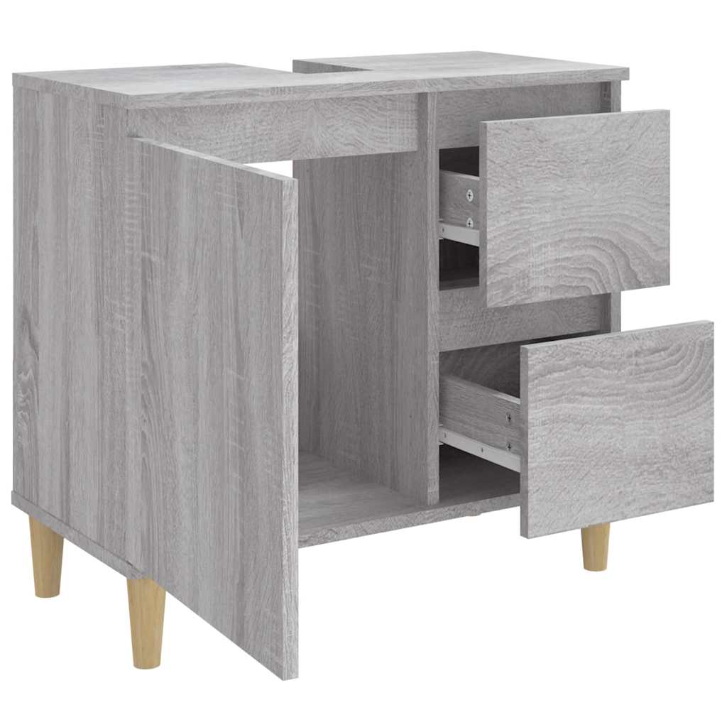 vidaXL Dulap de baie, gri sonoma, 65x33x60 cm, lemn prelucrat vidaXL Dulap de baie, gri sonoma, 65x33x60 cm, lemn prelucrat