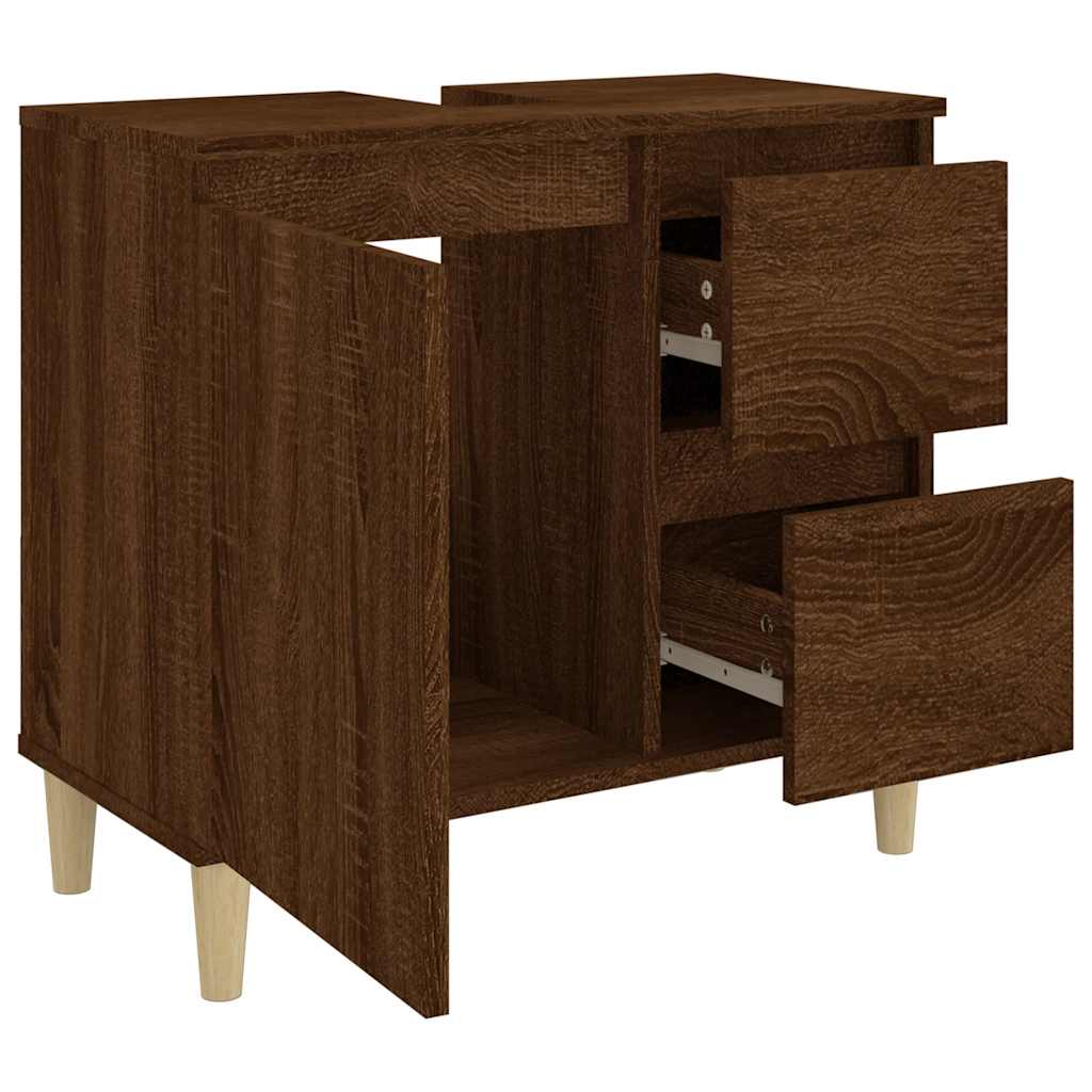 vidaXL Dulap de baie, stejar maro, 65x33x60 cm, lemn prelucrat vidaXL Dulap de baie, stejar maro, 65x33x60 cm, lemn prelucrat