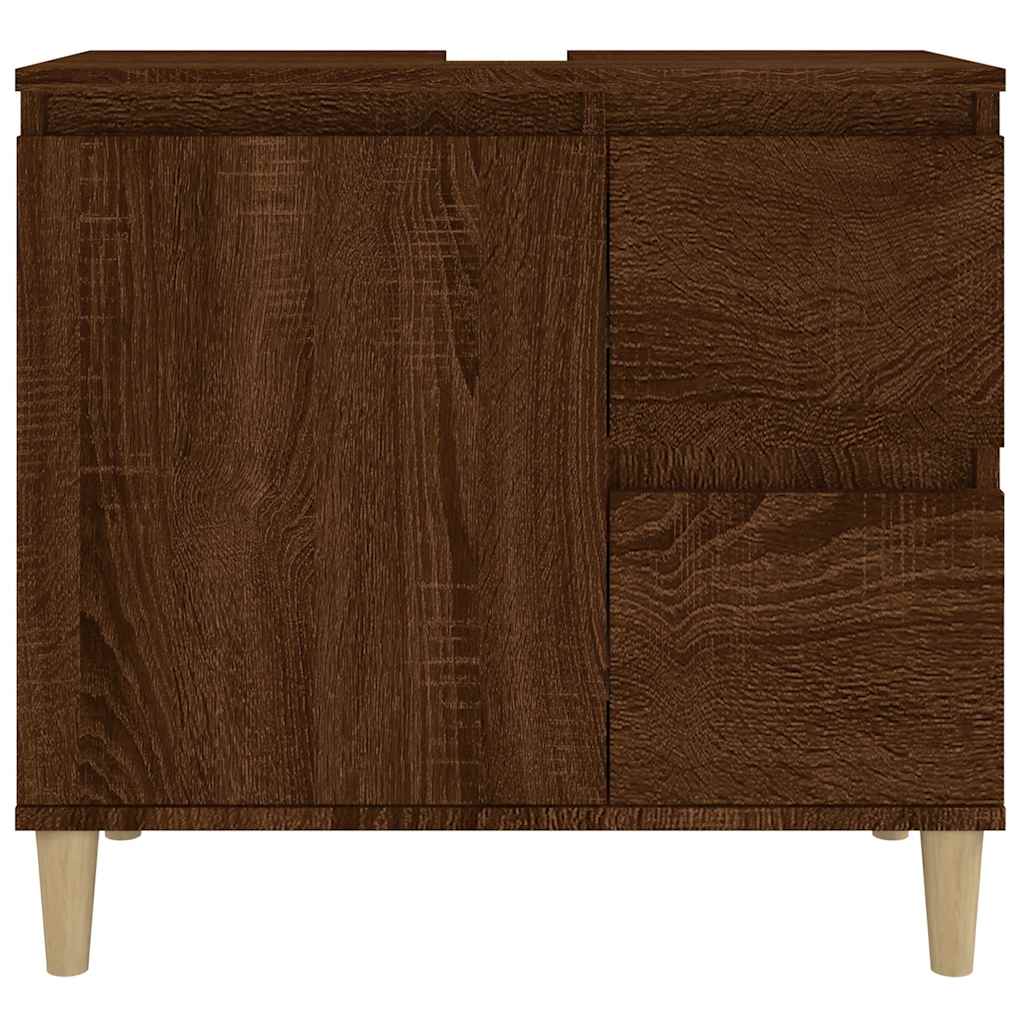 vidaXL Dulap de baie, stejar maro, 65x33x60 cm, lemn prelucrat vidaXL Dulap de baie, stejar maro, 65x33x60 cm, lemn prelucrat