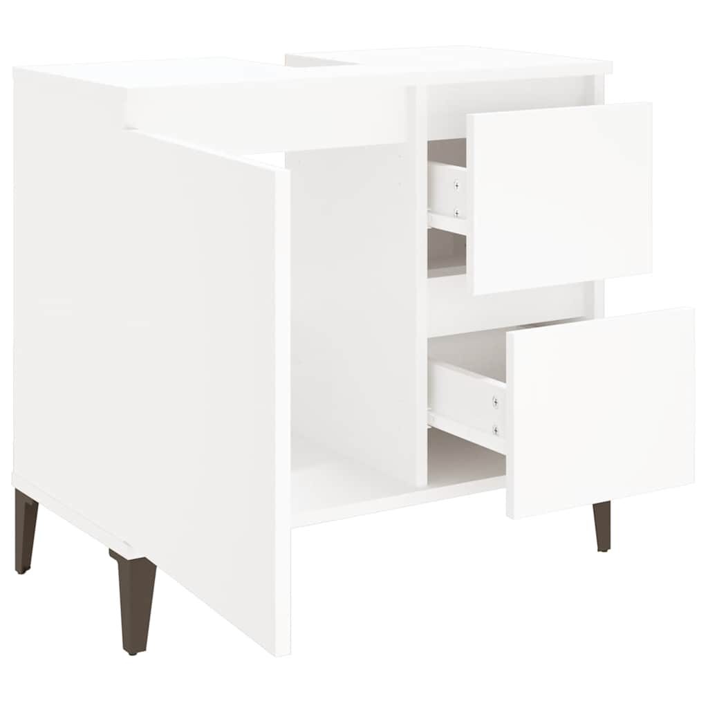 vidaXL Dulap de baie, alb, 65x33x60 cm, lemn prelucrat