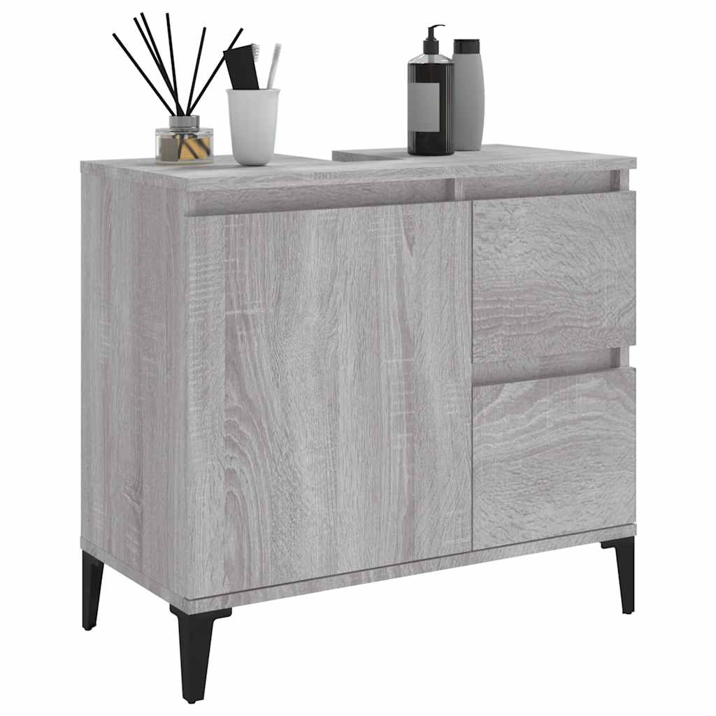 vidaXL Dulap de baie, gri sonoma, 65x33x60 cm, lemn prelucrat vidaXL Dulap de baie, gri sonoma, 65x33x60 cm, lemn prelucrat