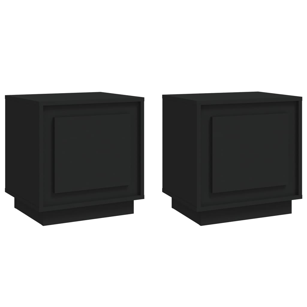 vidaXL Noptiere, 2 buc, negru, 44x35x45 cm, lemn prelucrat