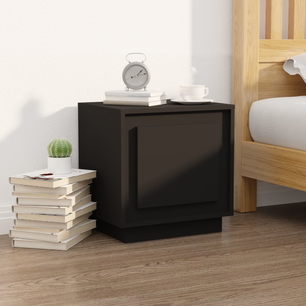 vidaXL Noptiere, 2 buc, negru, 44x35x45 cm, lemn prelucrat