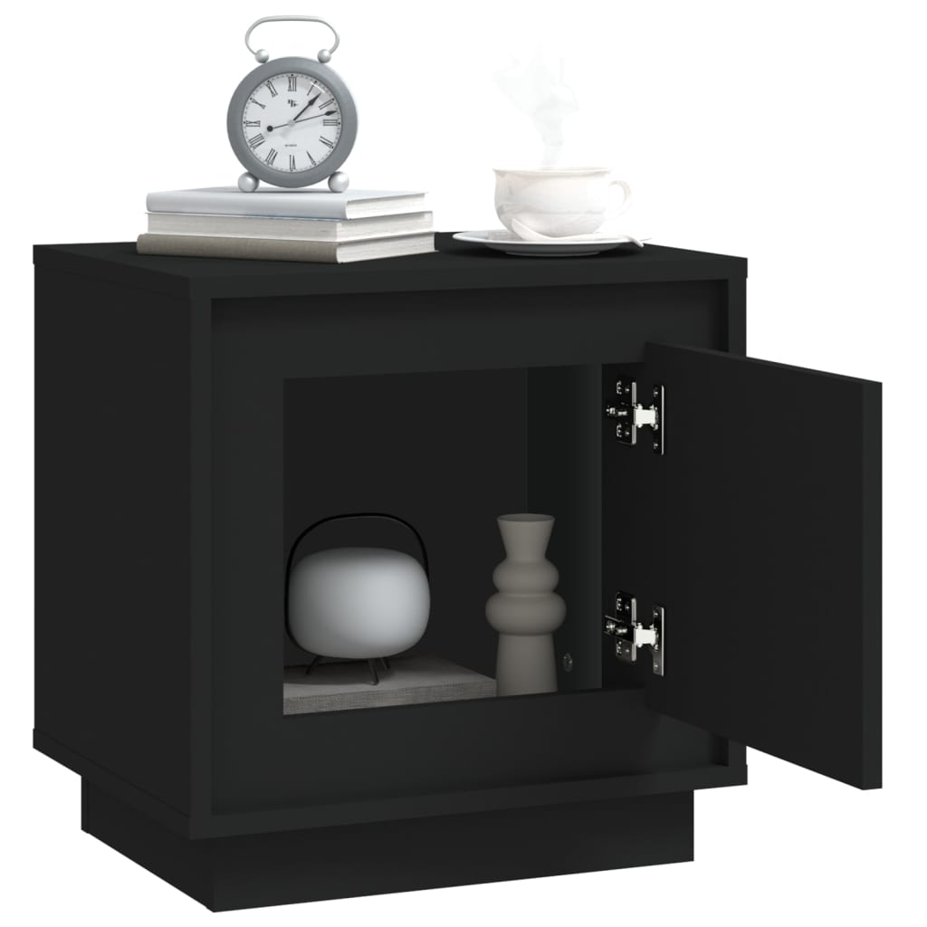 vidaXL Noptiere, 2 buc, negru, 44x35x45 cm, lemn prelucrat