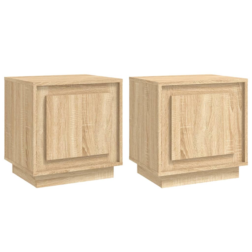 vidaXL Noptiere, 2 buc., stejar sonoma, 44x35x45 cm, lemn prelucrat