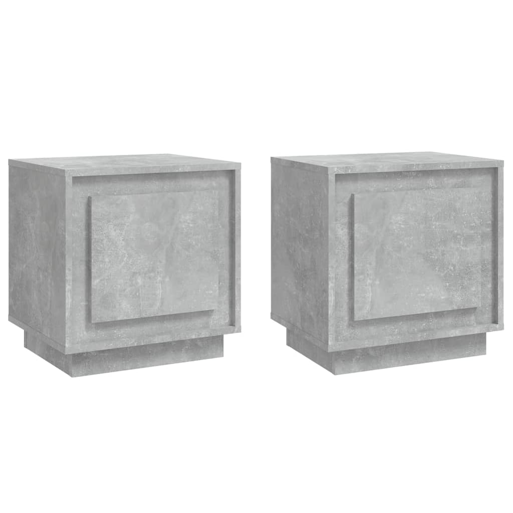 vidaXL Noptiere, 2 buc., gri beton, 44x35x45 cm, lemn prelucrat vidaXL Noptiere, 2 buc., gri beton, 44x35x45 cm, lemn prelucrat