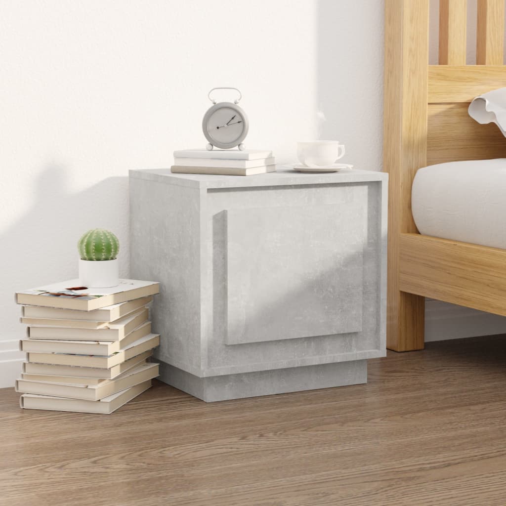 vidaXL Noptiere, 2 buc., gri beton, 44x35x45 cm, lemn prelucrat vidaXL Noptiere, 2 buc., gri beton, 44x35x45 cm, lemn prelucrat