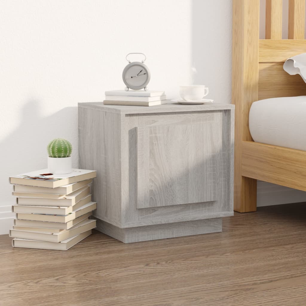 vidaXL Noptiere, 2 buc., gri sonoma, 44x35x45 cm, lemn prelucrat vidaXL Noptiere, 2 buc., gri sonoma, 44x35x45 cm, lemn prelucrat