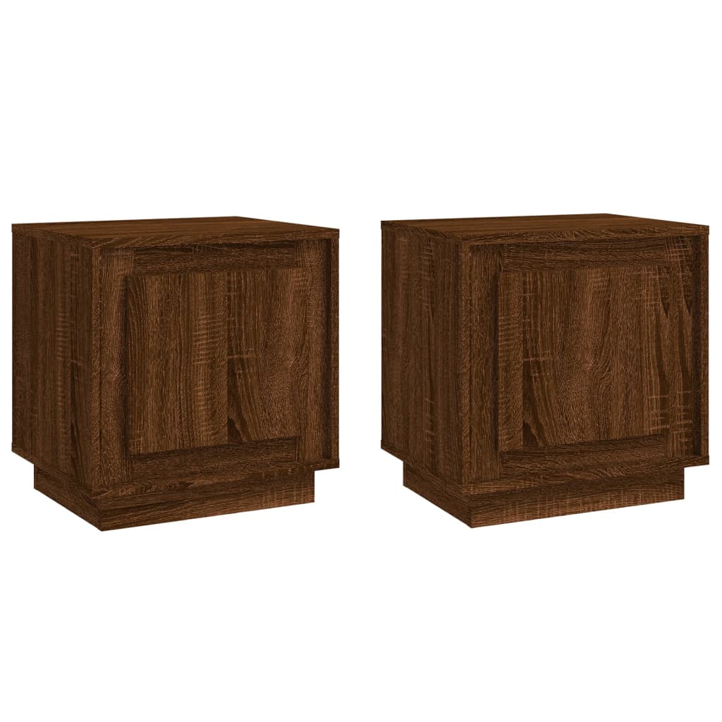 vidaXL Noptiere, 2 buc., stejar maro, 44x35x45 cm, lemn prelucrat vidaXL Noptiere, 2 buc., stejar maro, 44x35x45 cm, lemn prelucrat