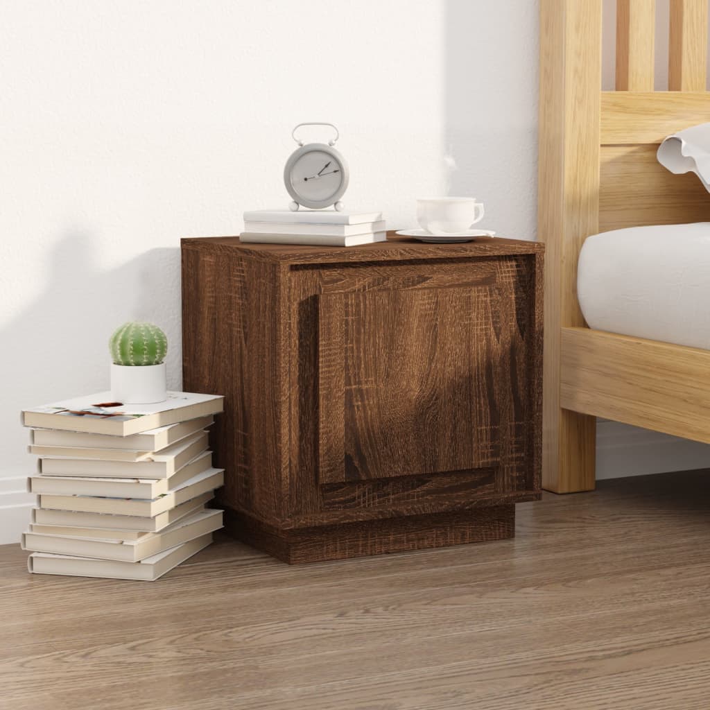 vidaXL Noptiere, 2 buc., stejar maro, 44x35x45 cm, lemn prelucrat vidaXL Noptiere, 2 buc., stejar maro, 44x35x45 cm, lemn prelucrat