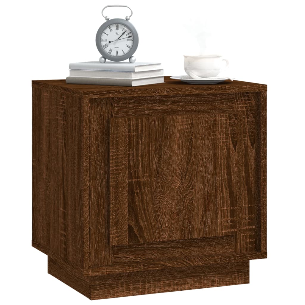 vidaXL Noptiere, 2 buc., stejar maro, 44x35x45 cm, lemn prelucrat vidaXL Noptiere, 2 buc., stejar maro, 44x35x45 cm, lemn prelucrat