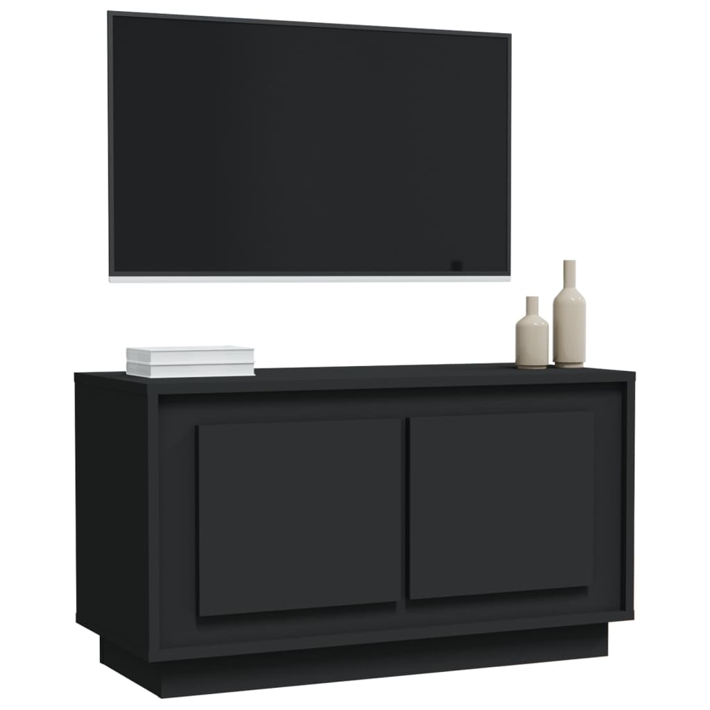 vidaXL Comodă TV, negru, 80x35x45 cm, lemn prelucrat