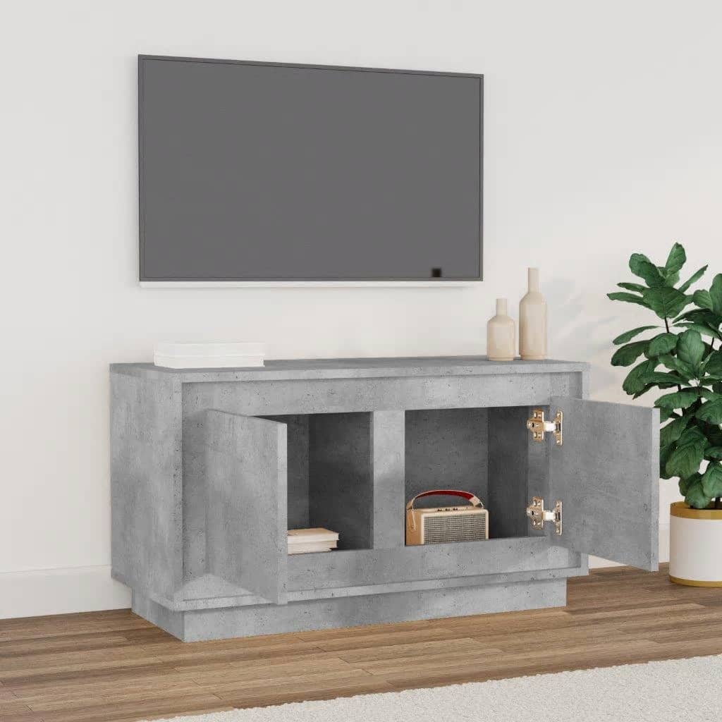 vidaXL Comodă TV, gri beton, 80x35x45 cm, lemn prelucrat vidaXL Comodă TV, gri beton, 80x35x45 cm, lemn prelucrat