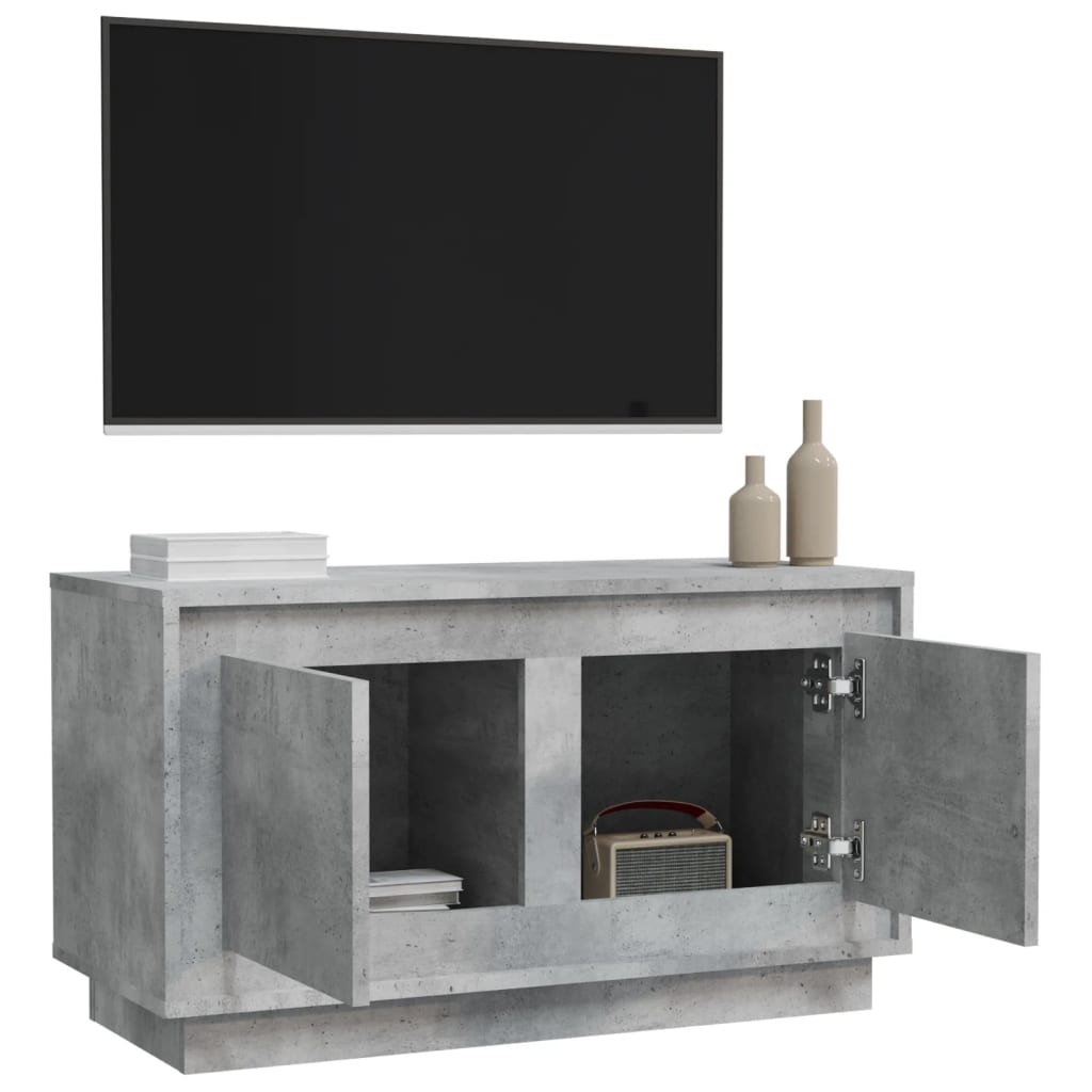 vidaXL Comodă TV, gri beton, 80x35x45 cm, lemn prelucrat vidaXL Comodă TV, gri beton, 80x35x45 cm, lemn prelucrat