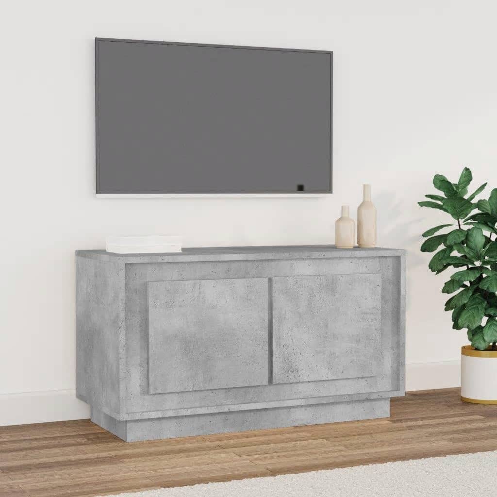 vidaXL Comodă TV, gri beton, 80x35x45 cm, lemn prelucrat vidaXL Comodă TV, gri beton, 80x35x45 cm, lemn prelucrat