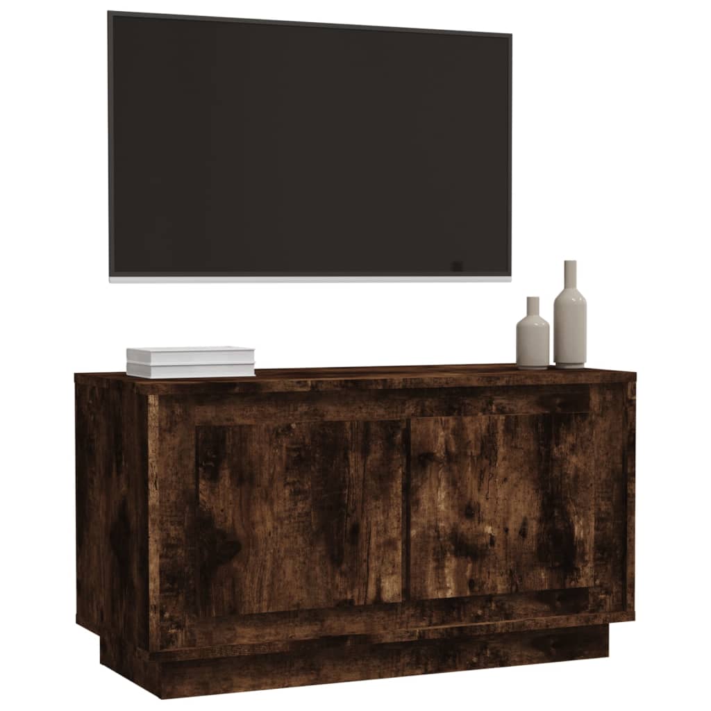 vidaXL Comodă TV, stejar afumat, 80x35x45 cm, lemn prelucrat vidaXL Comodă TV, stejar afumat, 80x35x45 cm, lemn prelucrat