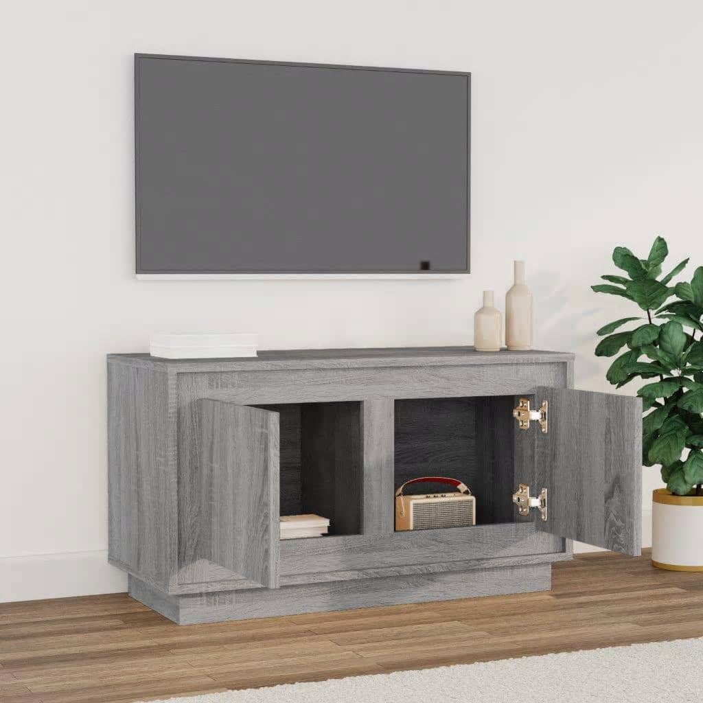 vidaXL Comodă TV, gri sonoma, 80x35x45 cm, lemn prelucrat vidaXL Comodă TV, gri sonoma, 80x35x45 cm, lemn prelucrat