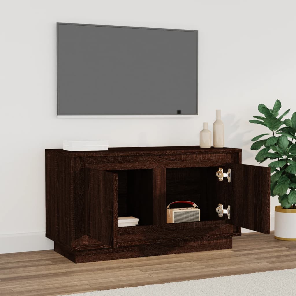 vidaXL Comodă TV, stejar maro, 80x35x45 cm, lemn prelucrat vidaXL Comodă TV, stejar maro, 80x35x45 cm, lemn prelucrat