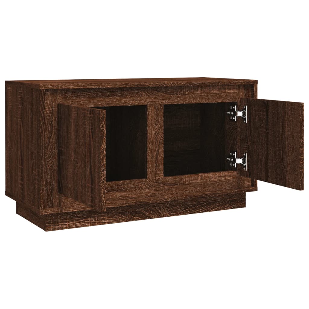 vidaXL Comodă TV, stejar maro, 80x35x45 cm, lemn prelucrat vidaXL Comodă TV, stejar maro, 80x35x45 cm, lemn prelucrat