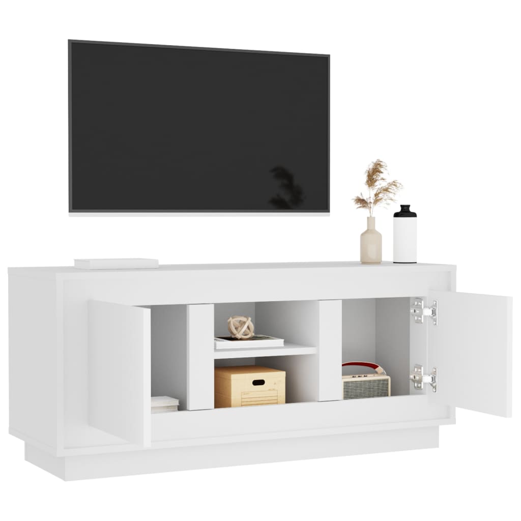 vidaXL Comodă TV, alb, 102x35x45 cm, lemn prelucrat vidaXL Comodă TV, alb, 102x35x45 cm, lemn prelucrat