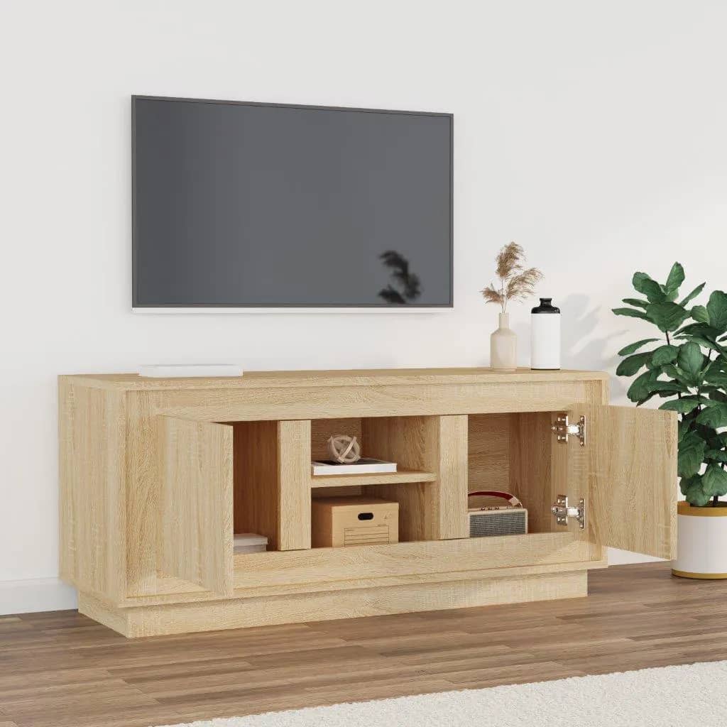 vidaXL Comodă TV, stejar sonoma, 102x35x45 cm, lemn prelucrat vidaXL Comodă TV, stejar sonoma, 102x35x45 cm, lemn prelucrat