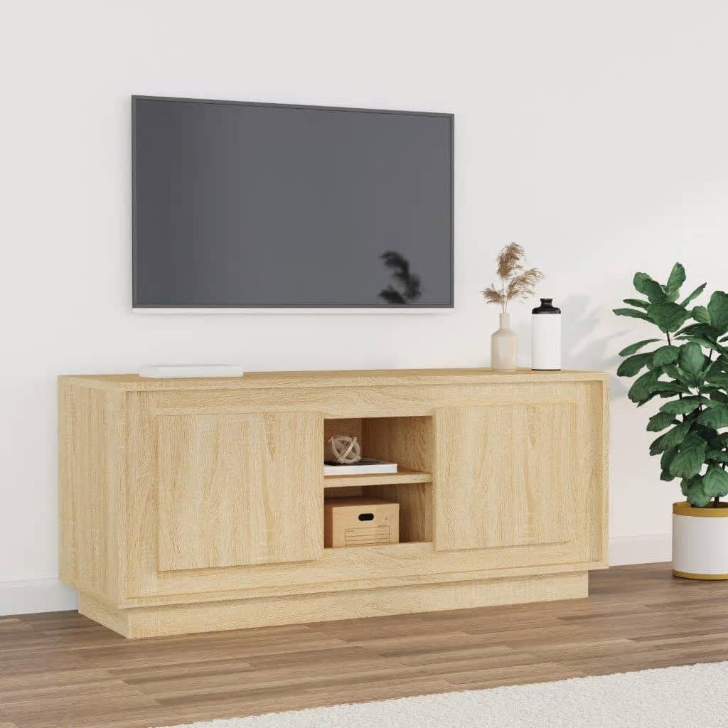 vidaXL Comodă TV, stejar sonoma, 102x35x45 cm, lemn prelucrat vidaXL Comodă TV, stejar sonoma, 102x35x45 cm, lemn prelucrat