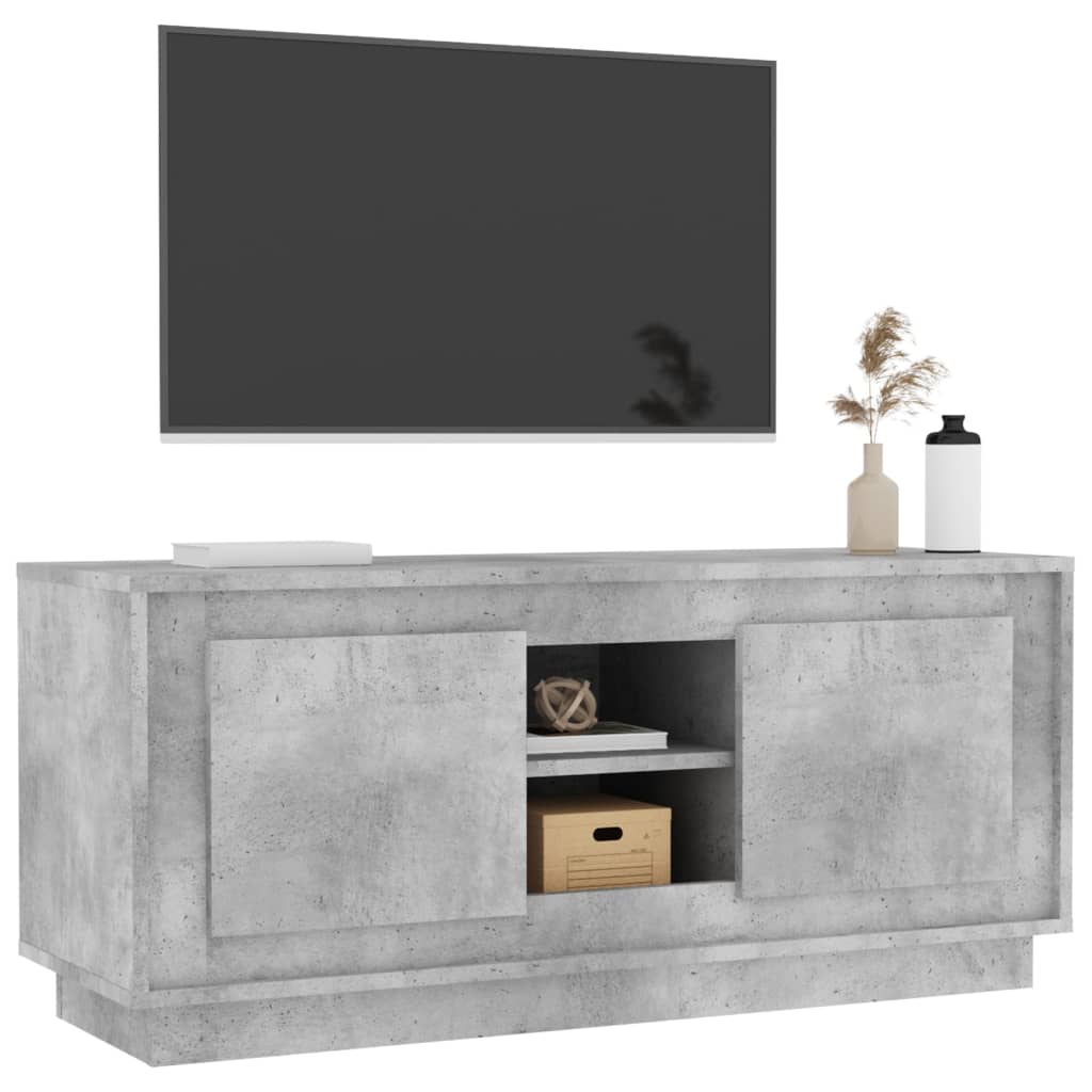 vidaXL Comodă TV, gri beton, 102x35x45 cm, lemn prelucrat vidaXL Comodă TV, gri beton, 102x35x45 cm, lemn prelucrat