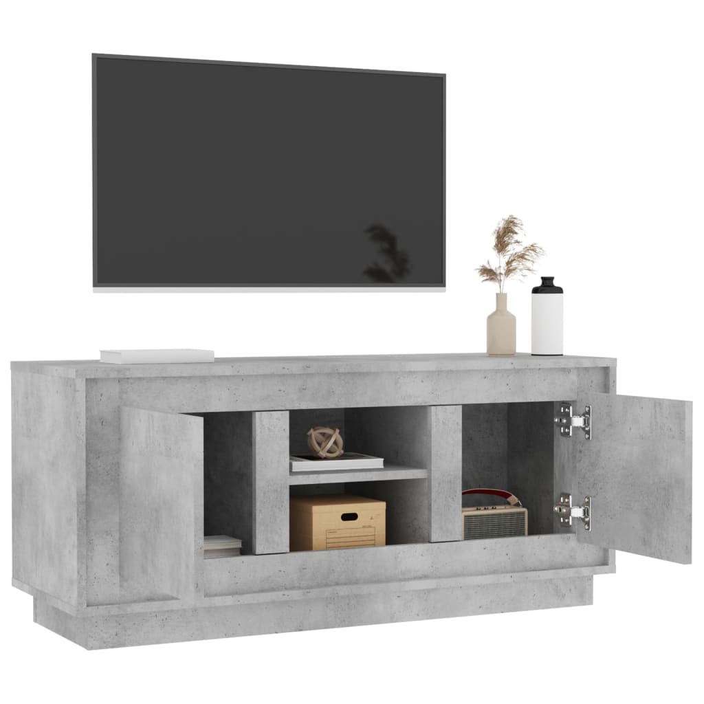 vidaXL Comodă TV, gri beton, 102x35x45 cm, lemn prelucrat vidaXL Comodă TV, gri beton, 102x35x45 cm, lemn prelucrat
