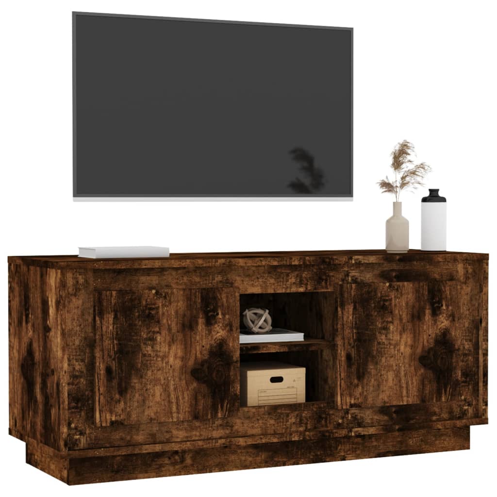 vidaXL Comodă TV, stejar afumat, 102x35x45 cm, lemn prelucrat vidaXL Comodă TV, stejar afumat, 102x35x45 cm, lemn prelucrat