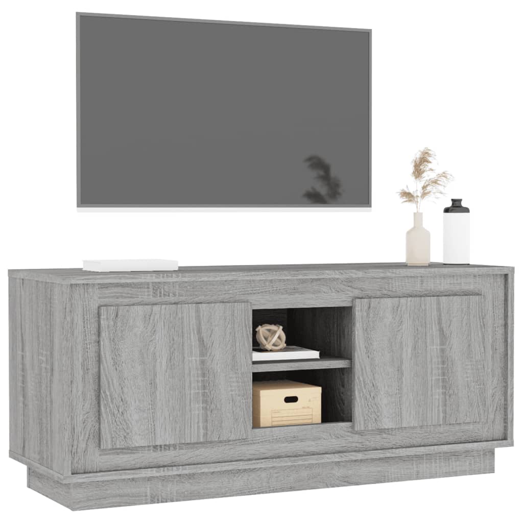 vidaXL Comodă TV, gri sonoma, 102x35x45 cm, lemn prelucrat vidaXL Comodă TV, gri sonoma, 102x35x45 cm, lemn prelucrat