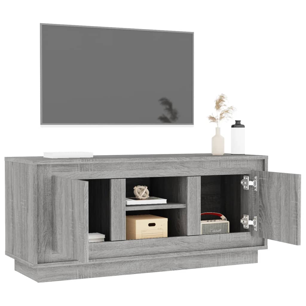 vidaXL Comodă TV, gri sonoma, 102x35x45 cm, lemn prelucrat vidaXL Comodă TV, gri sonoma, 102x35x45 cm, lemn prelucrat