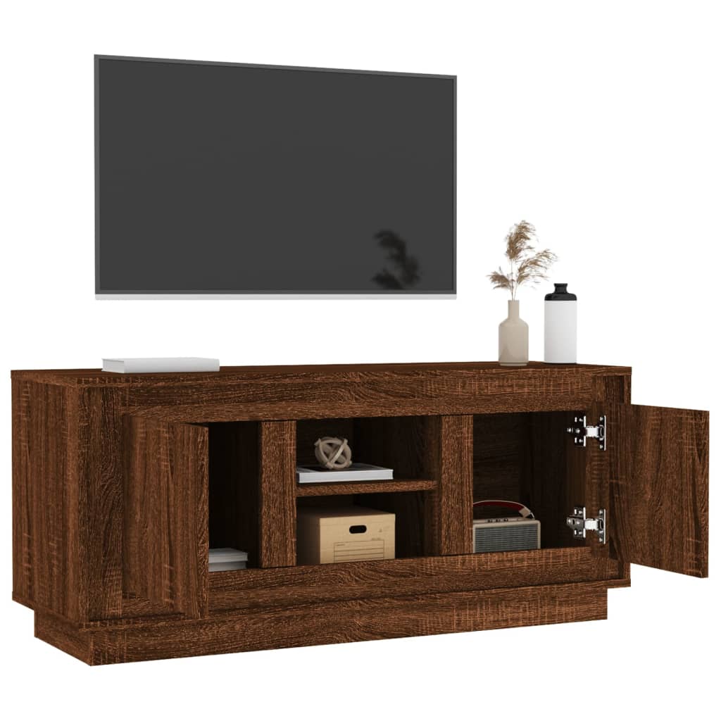 vidaXL Comodă TV, stejar maro, 102x35x45 cm, lemn prelucrat