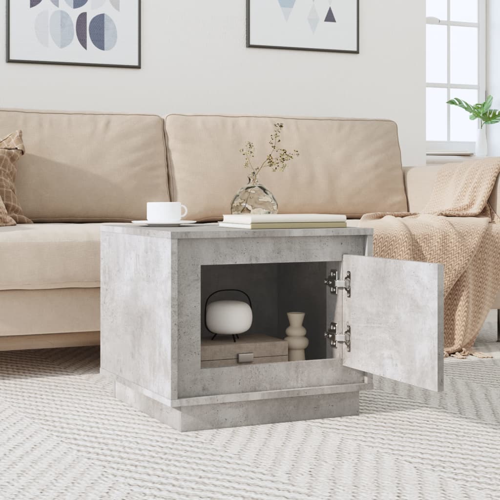 vidaXL Măsuță de cafea, gri beton, 51x50x44 cm, lemn prelucrat vidaXL Măsuță de cafea, gri beton, 51x50x44 cm, lemn prelucrat