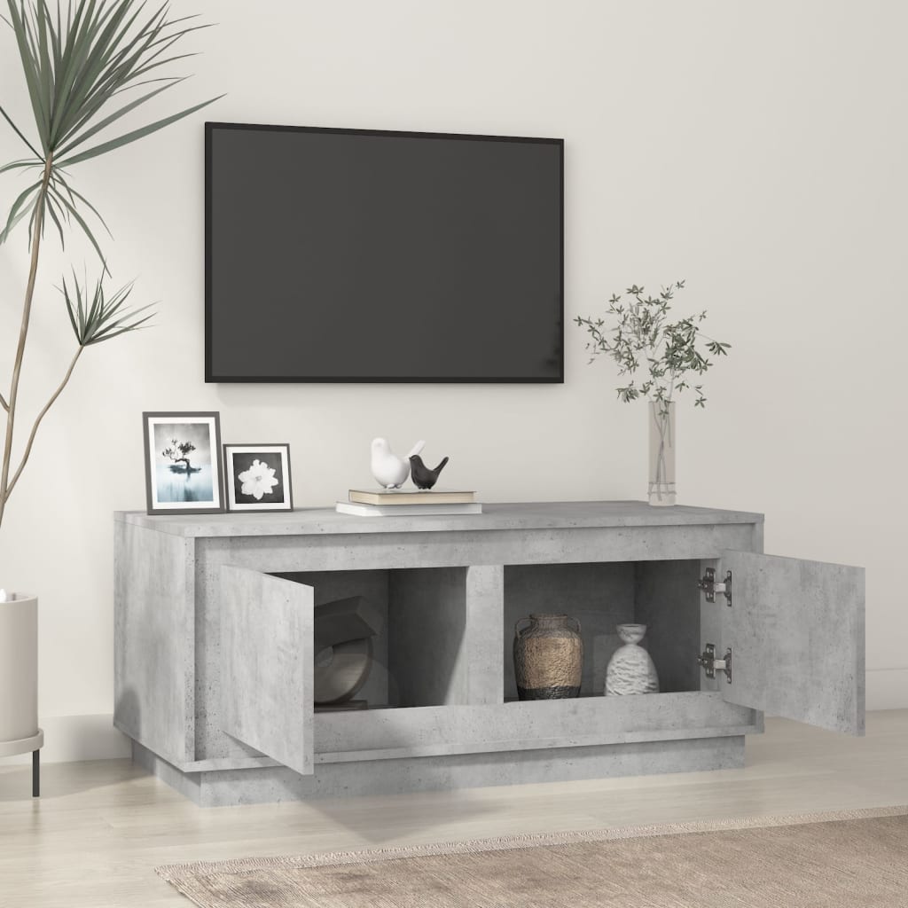 vidaXL Măsuță de cafea, gri beton, 102x50x44 cm, lemn prelucrat vidaXL Măsuță de cafea, gri beton, 102x50x44 cm, lemn prelucrat